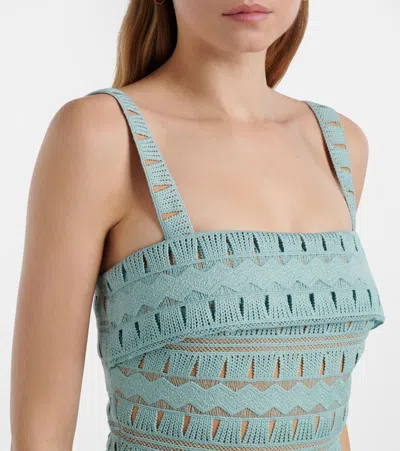 Elie Saab Macramé Gown In Blue