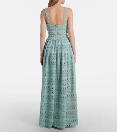 Elie Saab Macramé Gown In Blue