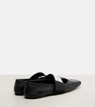 Givenchy Sliced Square Elastic-strap Ballet Flats In Black
