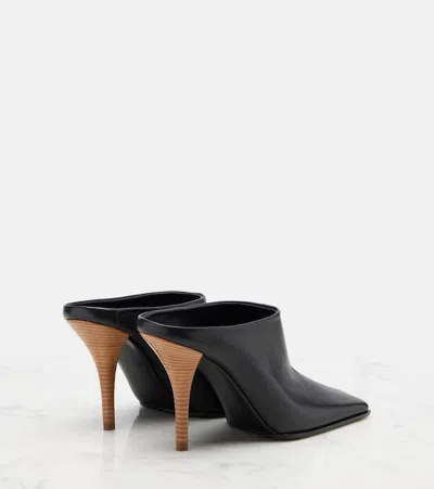 Alaïa 90 Leather Mules In Black