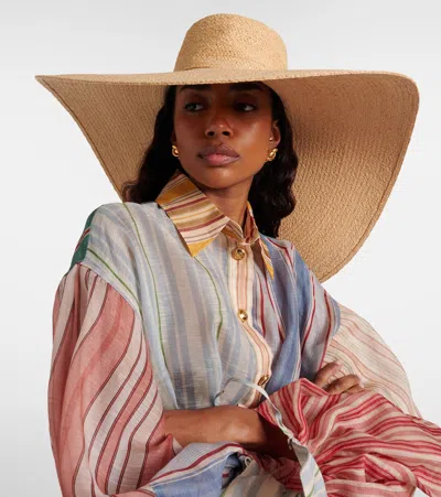 Zimmermann Raffia Sun Hat In Neutral