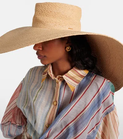 Zimmermann Raffia Sun Hat In Neutral
