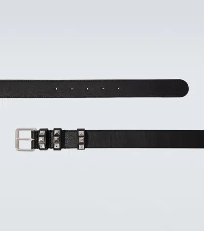 Valentino Rockstud Leather Belt In Black