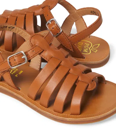 Pom D'api Plagette Strap Leather Sandals In Brown
