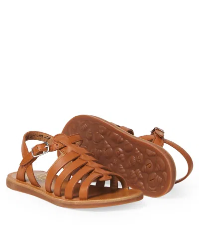 Pom D'api Plagette Strap Leather Sandals In Brown
