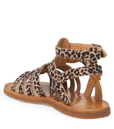Pom D'api Plagette Gladiator Suede Sandals In Brown