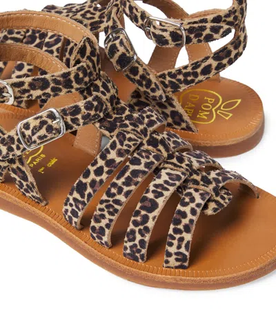 Pom D'api Plagette Gladiator Suede Sandals In Brown