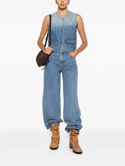 Sandro Sleeveless Jacket In Blue