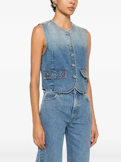 Sandro Sleeveless Jacket In Blue