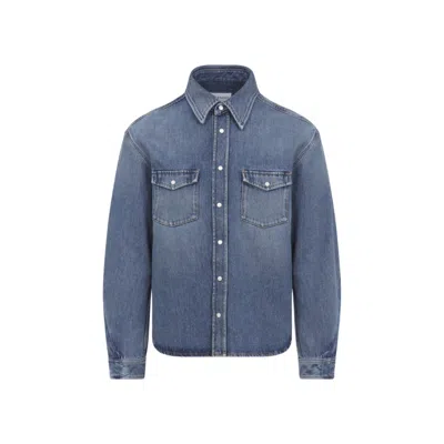 Givenchy Couture Seam Shirt In Shadow Washed Denim Clothing In Blue