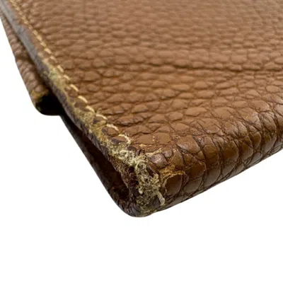 Pre-owned Hermes Brown Leather Long Wallet (bi-fold) ()