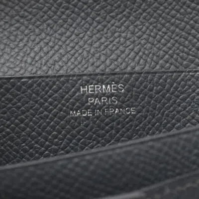 Pre-owned Hermes Gray Leather Wallet (bi-fold) ()