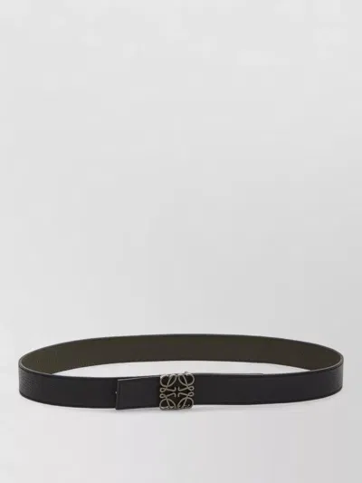 Loewe Reversible Anagram Calfskin Leather Belt In Green