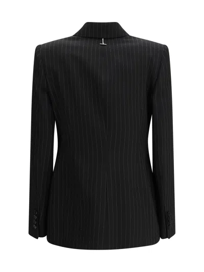 Alexander Mcqueen Women Pinstriped Double-breasted Jacket In Black