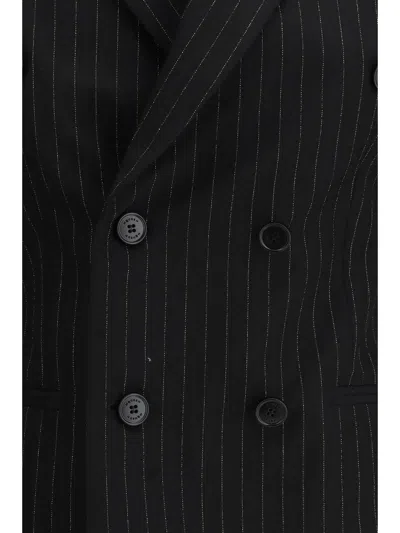 Alexander Mcqueen Women Pinstriped Double-breasted Jacket In Black