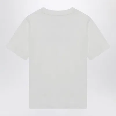 Burberry Ribbed Cotton Jersey T-shirt With Logo Print In White