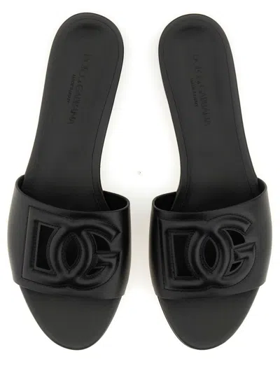 Dolce & Gabbana Women Sandalo Slide Con Logo In Multi