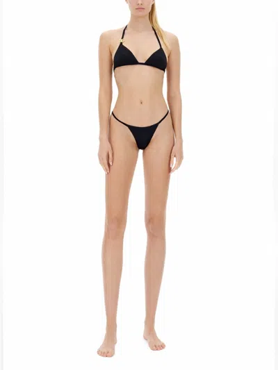 Dolce & Gabbana Logo-plaque Halterneck Bikini Set In Black