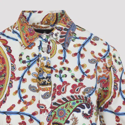 Etro Belted Paisley-print Cotton-voile Midi Shirt Dress In Multi