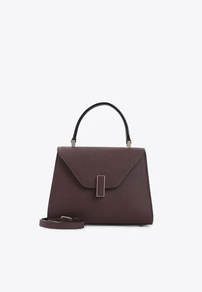 Valextra Iside Mini Bag Adjustable Strap Top Handle In Burgundy
