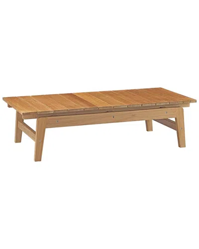 Modway Bayport Outdoor Patio Teak Coffee Table In Brown
