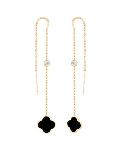 Gabi Rielle 14k Over Silver Cz Threader Earrings In Multi