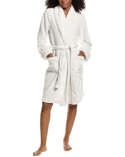 Natori Plush Sherpa Short Robe In White