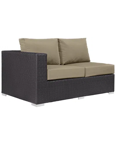 Modway Convene Outdoor Patio Left Arm Loveseat In Brown