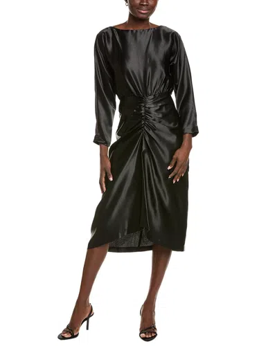 Julia Jordan Satin Midi Dress In Black