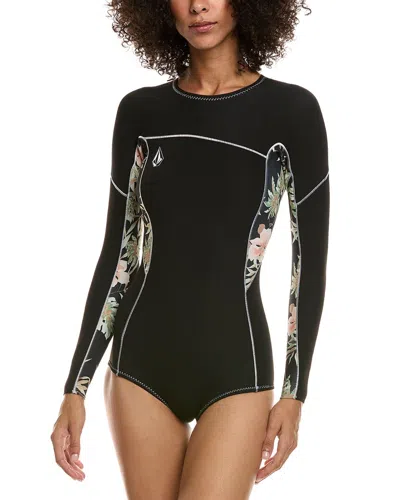 Volcom Floral Print Springsuit In Black