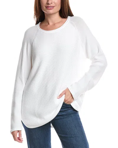 Forte Cashmere Diagonal Texture Sweater In White