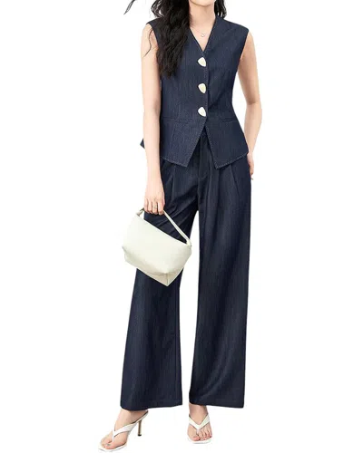Monique Lagarde 2pc Vest & Pant Set In Blue
