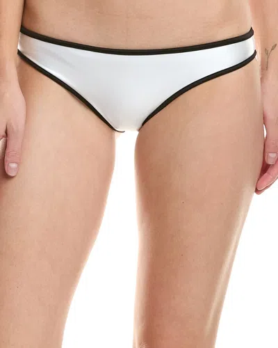 Pq Swim Ruched Piped Full Bottom In White