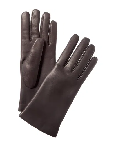 Portolano Cashmere-lined Leather Gloves In Brown