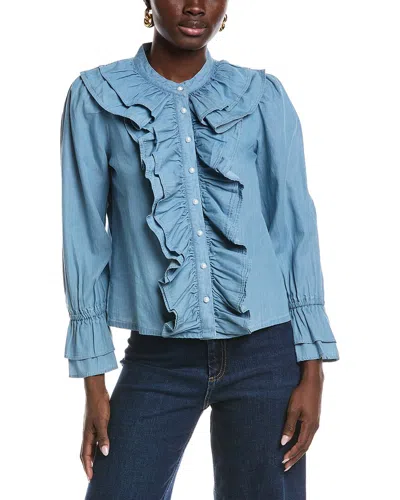 Sail To Sable Ruffle Shirt In Blue