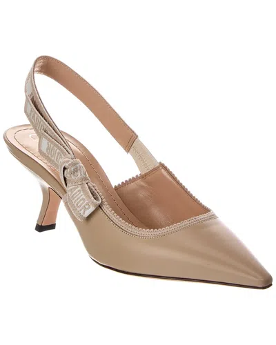 Dior J'a Leather Slingback Pump In Brown