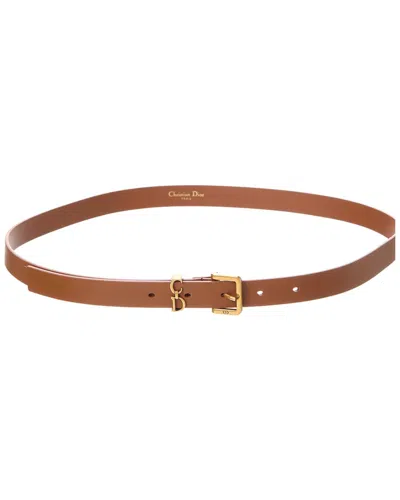 Dior Saddle Loop Leather Belt In Brown