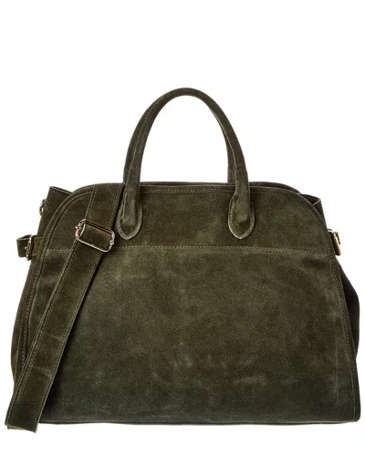 Isabella Rossetti Phoebe Suede Tote In Green