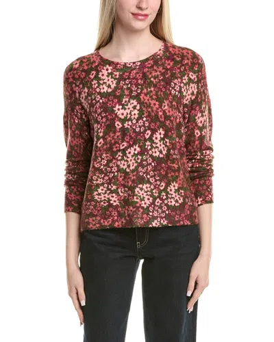 Cece Printed Pullover Sweater In Brown
