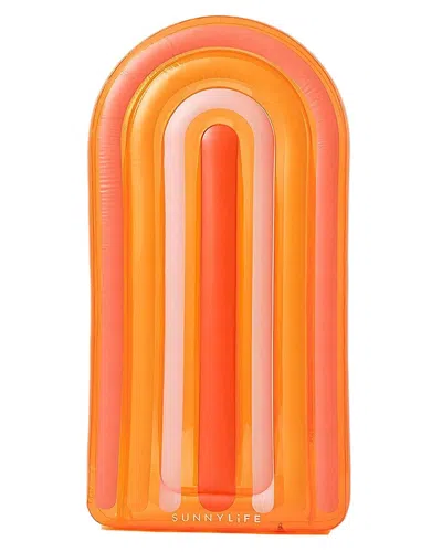 Sunnylife Luxe Lie-on Flat Rainbow Float In Yellow