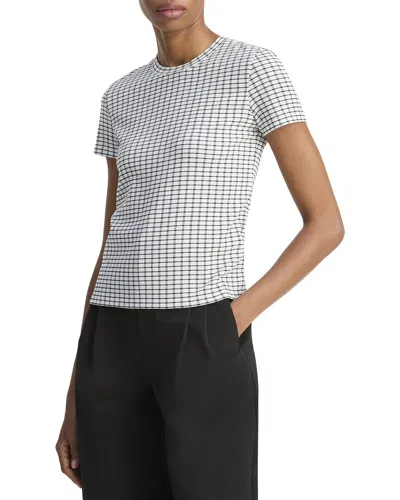 Vince Gingham-check Short-sleeve T-shirt In Multi