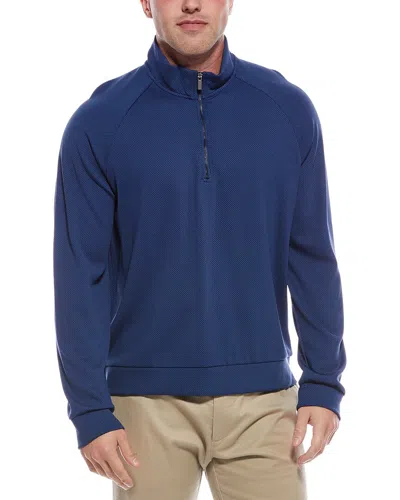 Truth Textured 1/2-zip Funnel Neck Pullover In Blue