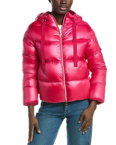 Herno Logo-patch Padded Jacket In Pink