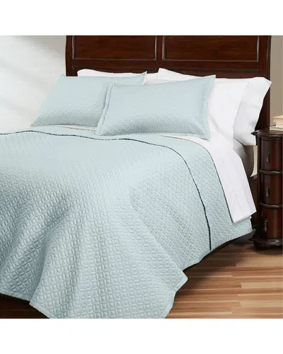 Cuddledown Meridian Sateen Quilt In Blue