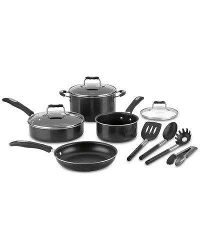 Cuisinart Aluminum Nonstick 11pc Cookware Set In Black