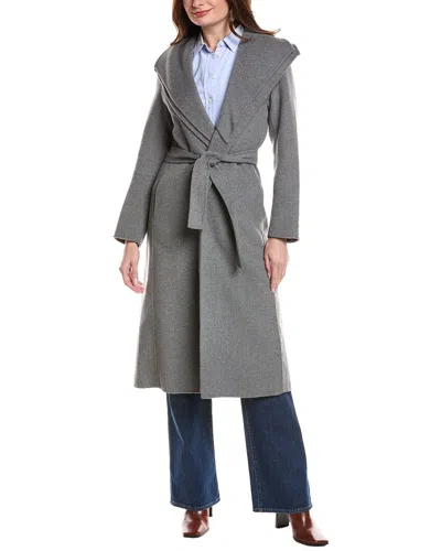 Tahari Elliot Wool-blend Wrap Coat In Gray