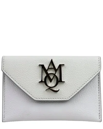 Alexander Mcqueen Leather Card Holder In Gray