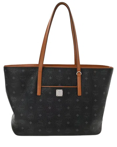 Mcm Coated Canvas Tote In Black
