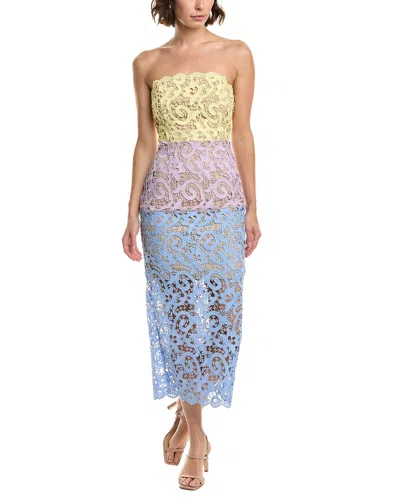 Milly Kait Lace Midi Dress In Multi