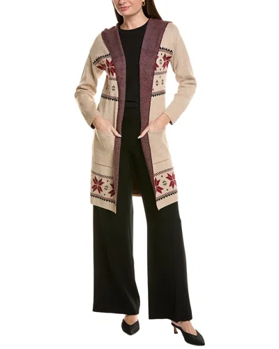 Joseph A . Sweater Coat In Brown